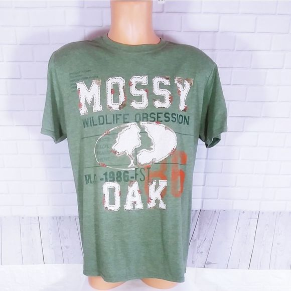 MOSSY OAK WILDLIFE OBSESSION T Shirt Size Large Green - Picture 1 of 3